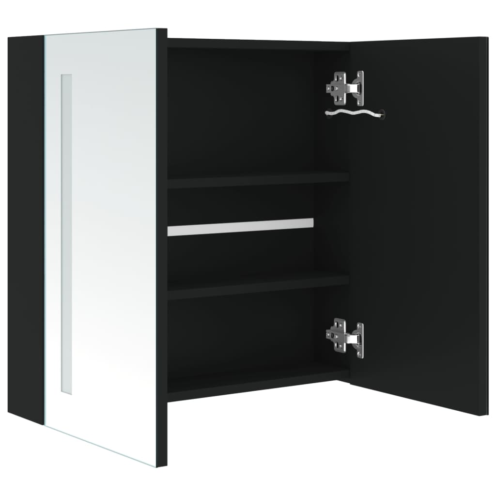 Dulap De Baie Cu Oglindă Și Led, 62X14X60 Cm