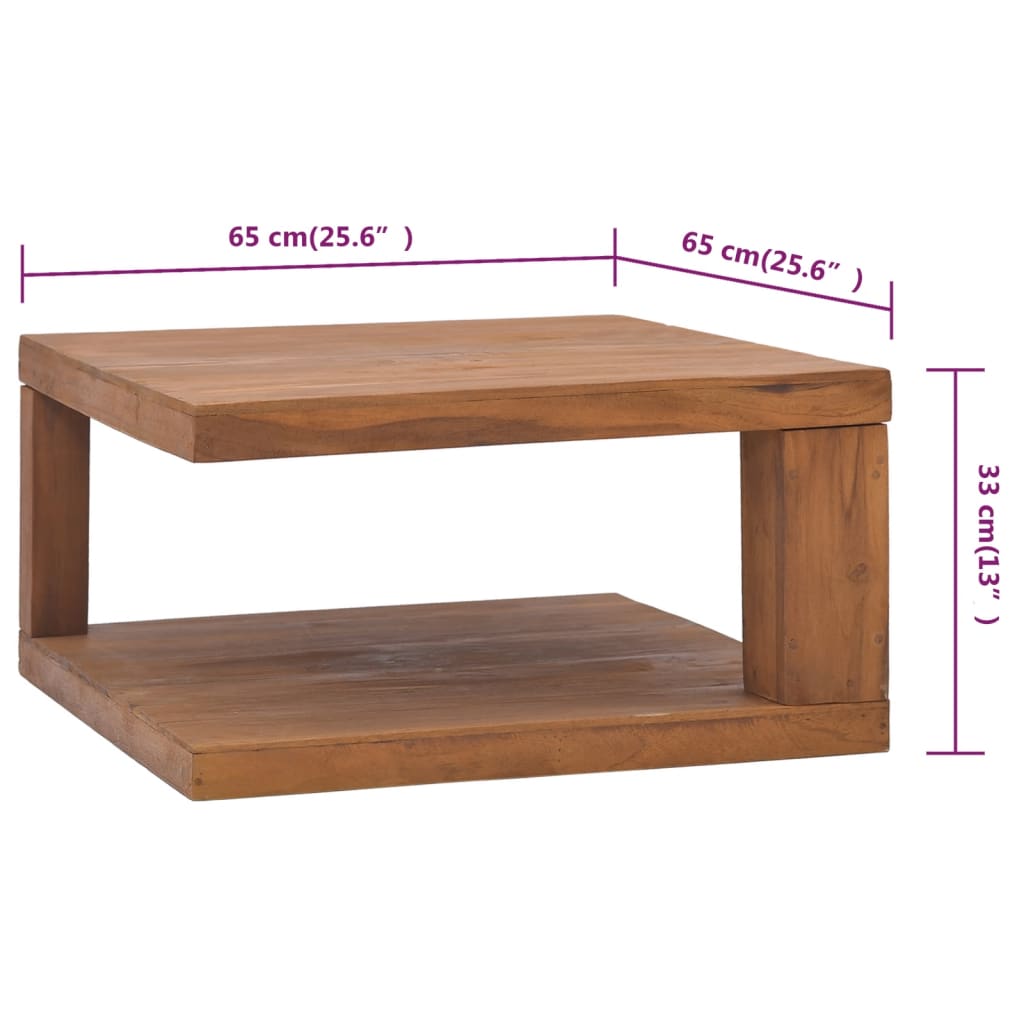 Măsuță De Cafea, 65X65X33, Lemn Masiv De Tec
