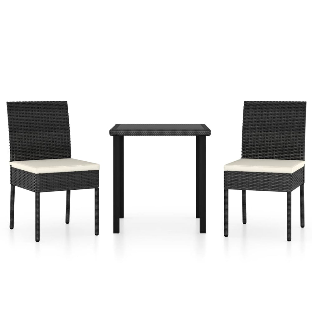 Set De Masă Și Scaune De Exterior, 3 Piese, , Poliratan