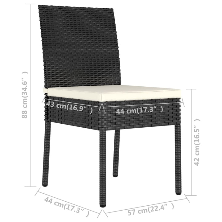 Set De Masă Și Scaune De Exterior, 3 Piese, , Poliratan