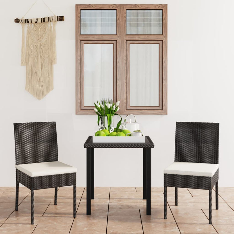 Set De Masă Și Scaune De Exterior, 3 Piese, , Poliratan