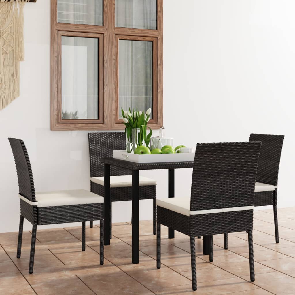 Set De Masă Și Scaune De Exterior, 3 Piese, , Poliratan