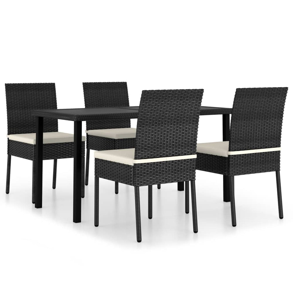 Set De Masă Și Scaune De Exterior, 5 Piese, , Poliratan