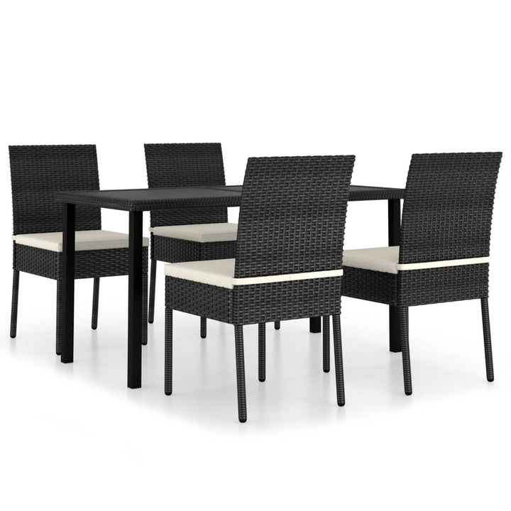 Set De Masă Și Scaune De Exterior, 5 Piese, , Poliratan