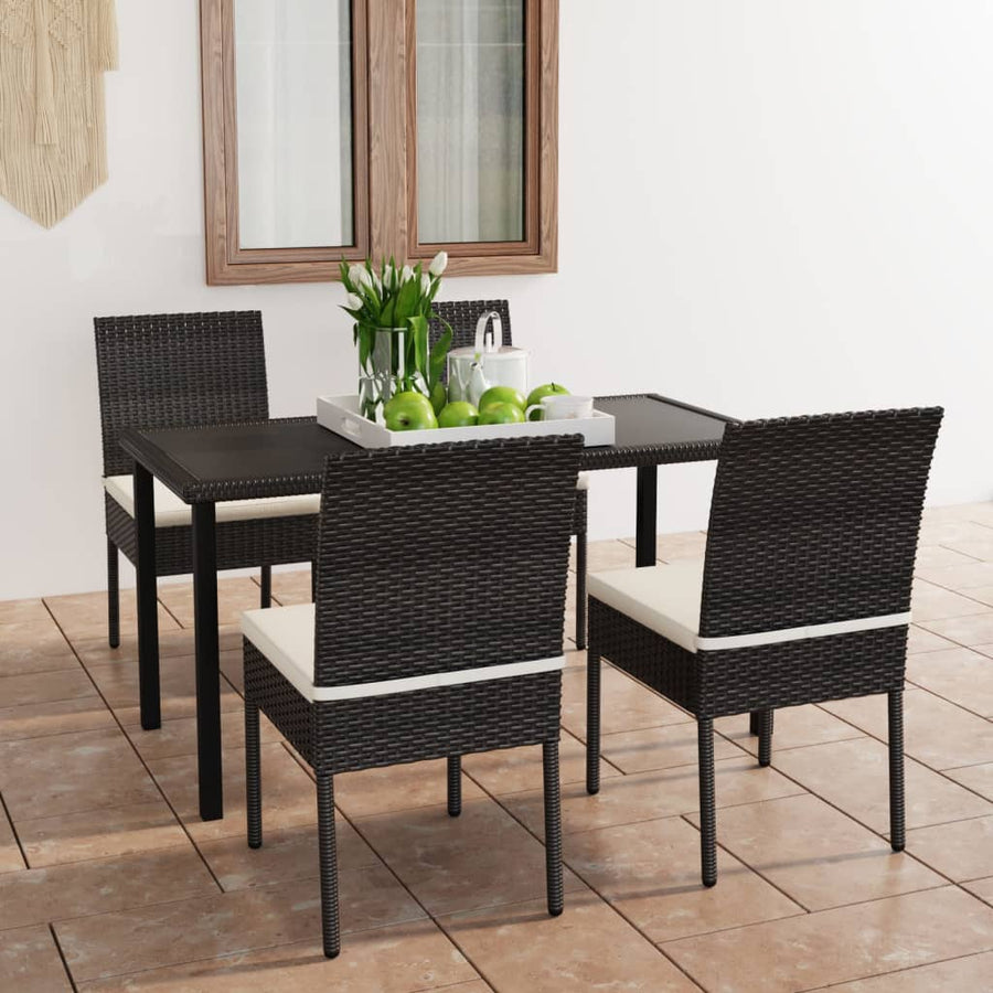 Set De Masă Și Scaune De Exterior, 5 Piese, , Poliratan