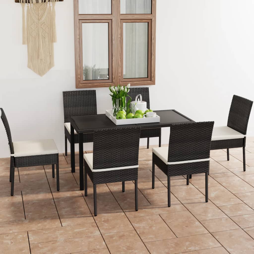 Set De Masă Și Scaune De Exterior, 5 Piese, , Poliratan