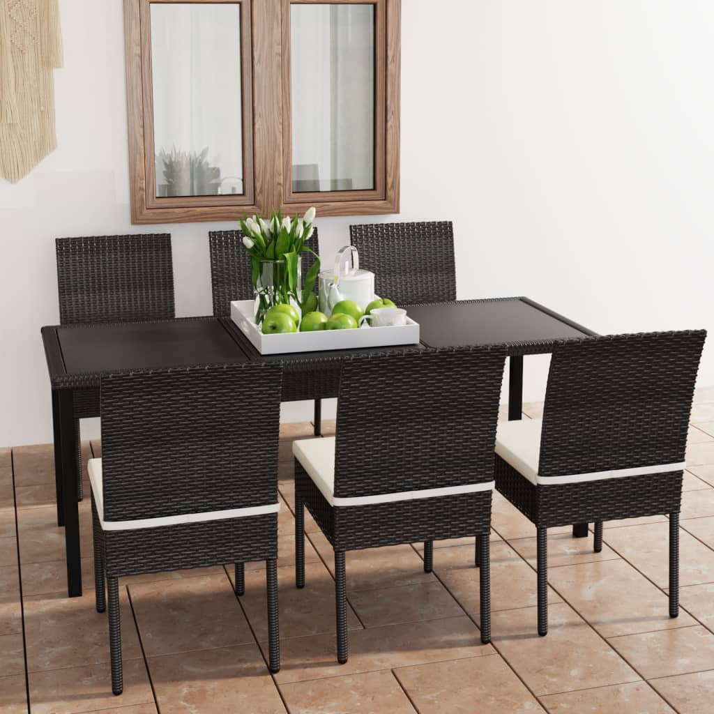 Set Mobilier De Masă Pentru Grădină, 9 Piese, , Poliratan