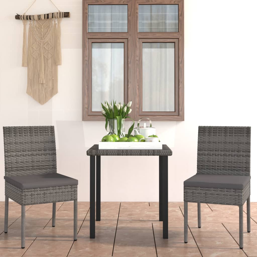 Set De Masă Și Scaune De Exterior, 3 Piese, , Poliratan