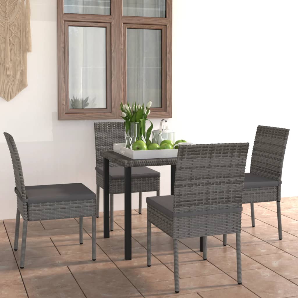 Set De Masă Și Scaune De Exterior, 3 Piese, , Poliratan