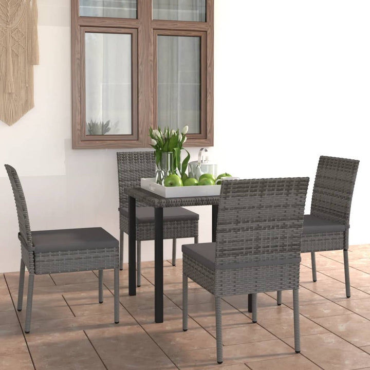 Set De Masă Și Scaune De Exterior, 3 Piese, , Poliratan