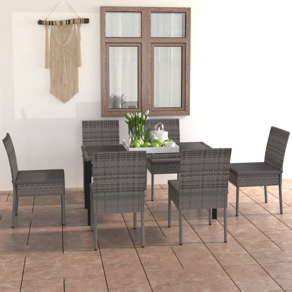 Set De Masă Și Scaune De Exterior, 5 Piese, , Poliratan