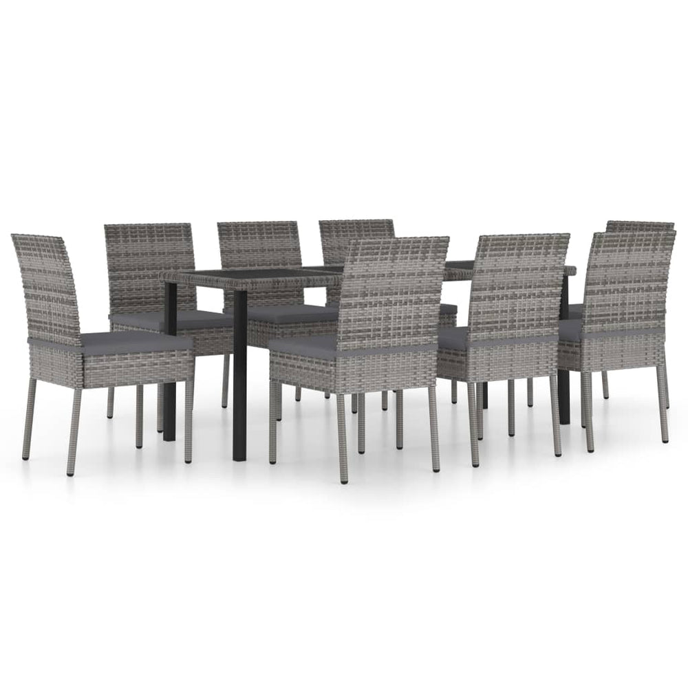 Set Mobilier De Masă Pentru Grădină, 9 Piese, , Poliratan
