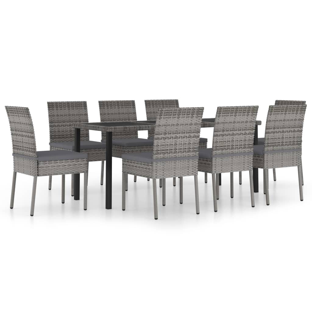 Set Mobilier De Masă Pentru Grădină, 9 Piese, , Poliratan