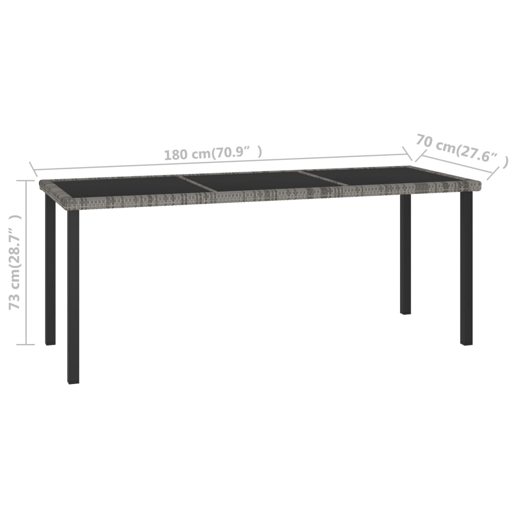 Set Mobilier De Masă Pentru Grădină, 9 Piese, , Poliratan