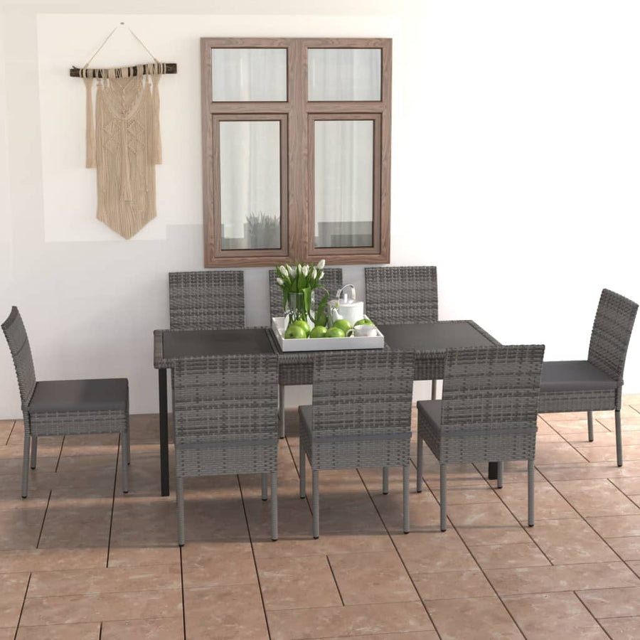 Set Mobilier De Masă Pentru Grădină, 9 Piese, , Poliratan