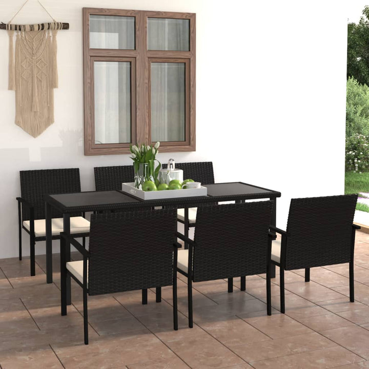 Set De Masă Și Scaune De Exterior, 9 Piese, , Poliratan