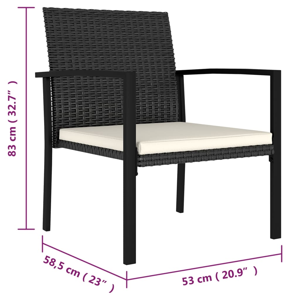 Set De Masă Și Scaune De Exterior, 9 Piese, , Poliratan