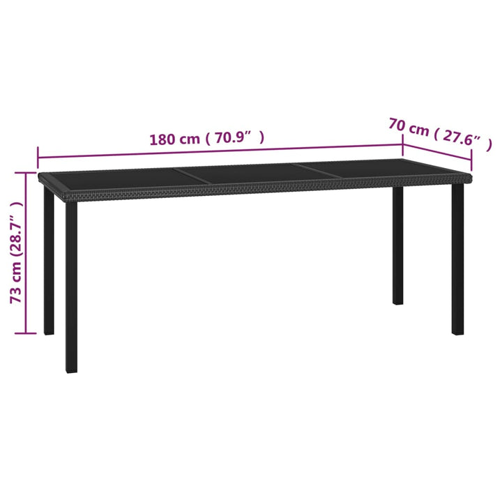 Set De Masă Și Scaune De Exterior, 9 Piese, , Poliratan