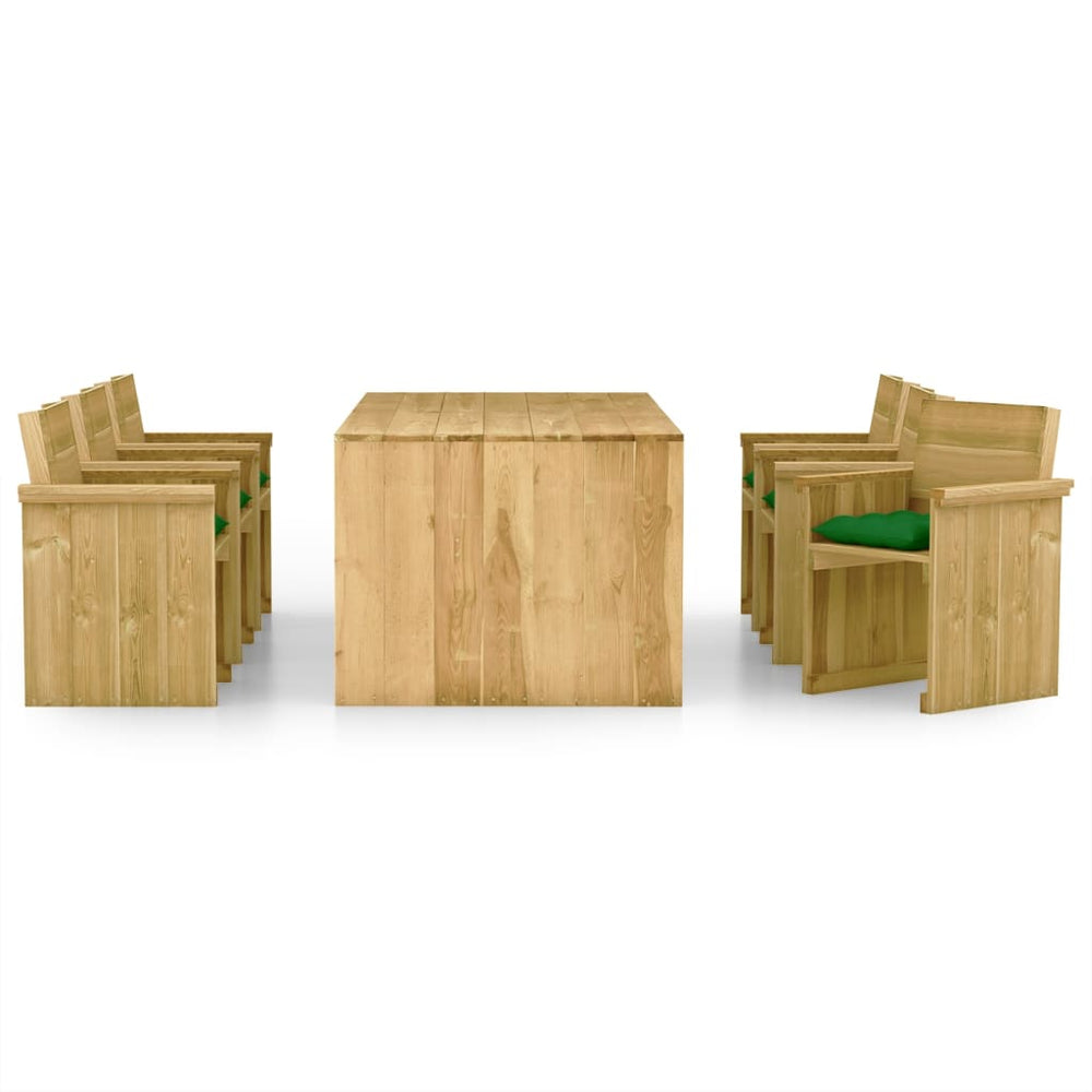 Set Mobilier De Grădină Cu Perne, 7 Piese, Lemn De Pin Tratat