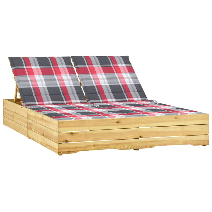Șezlong Dublu Cu Perne, Lemn De Pin Tratat