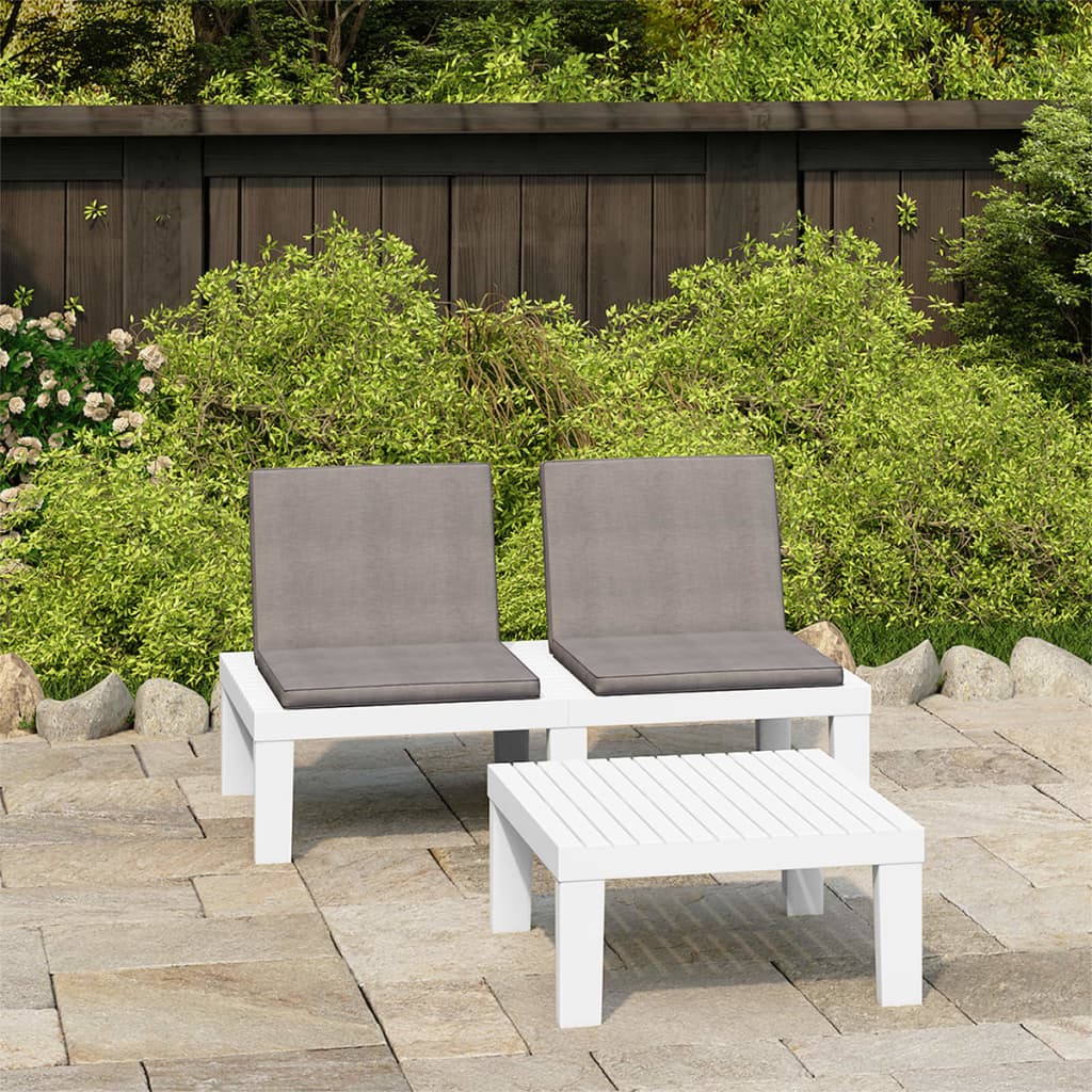 Set Mobilier De Grădină Cu Perne, 2 Piese, , Plastic