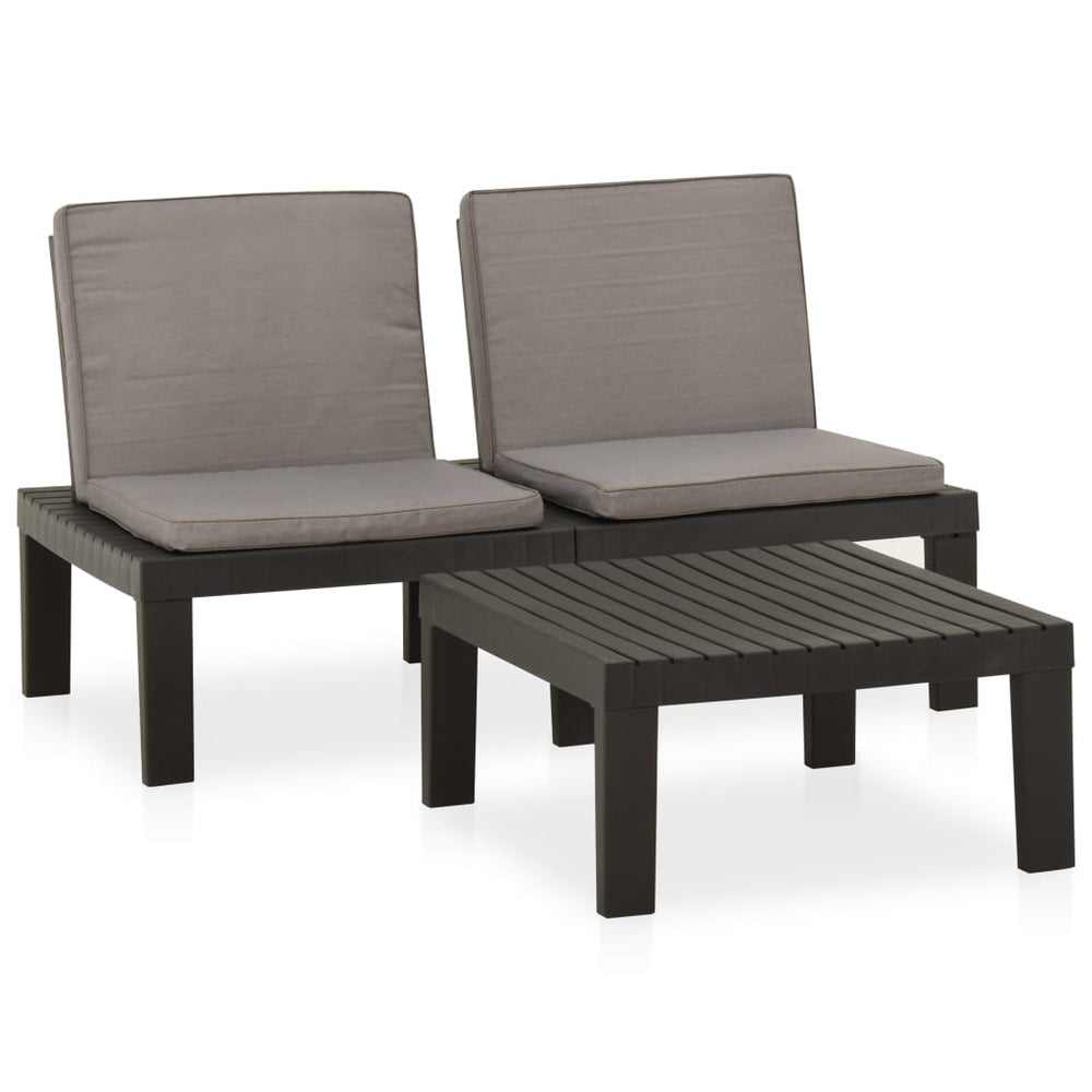 Set Mobilier De Grădină Cu Perne, 2 Piese, , Plastic