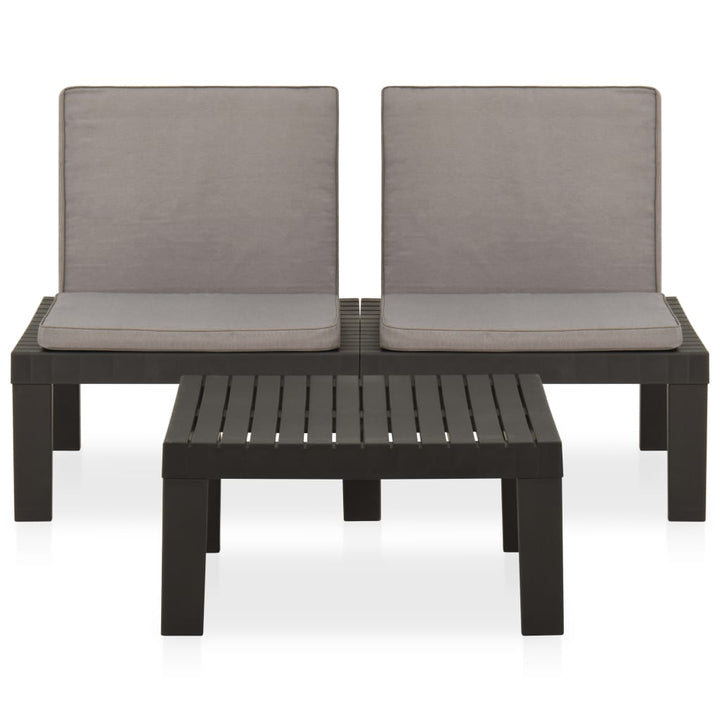 Set Mobilier De Grădină Cu Perne, 2 Piese, , Plastic