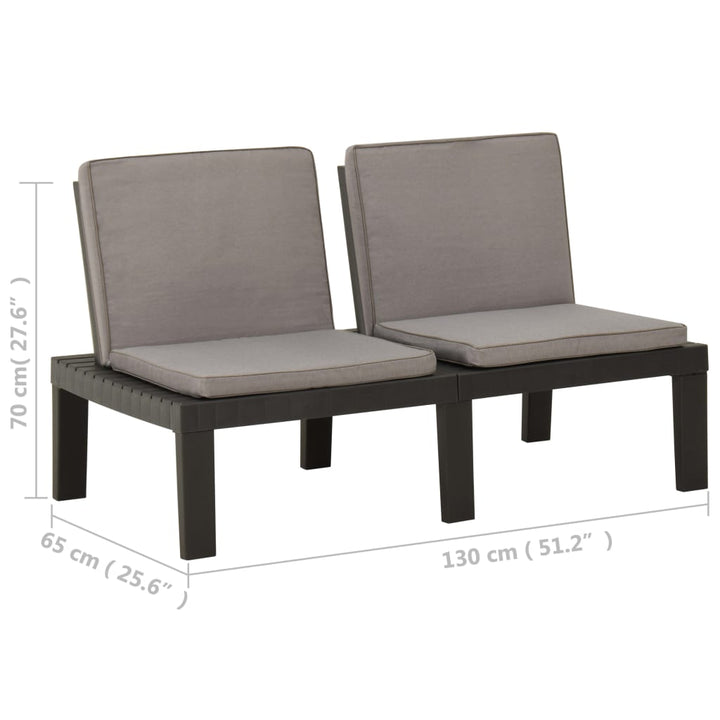 Set Mobilier De Grădină Cu Perne, 2 Piese, , Plastic