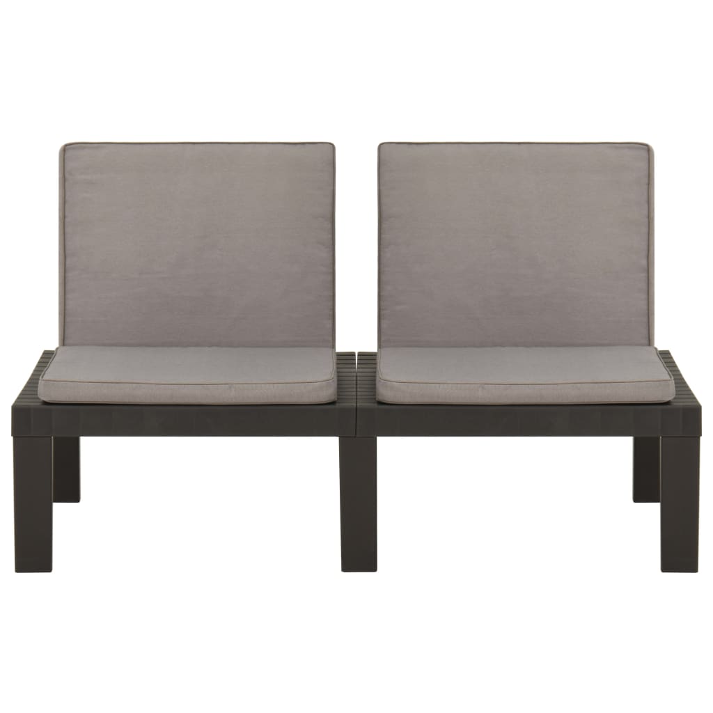 Set Mobilier De Grădină Cu Perne, 2 Piese, , Plastic