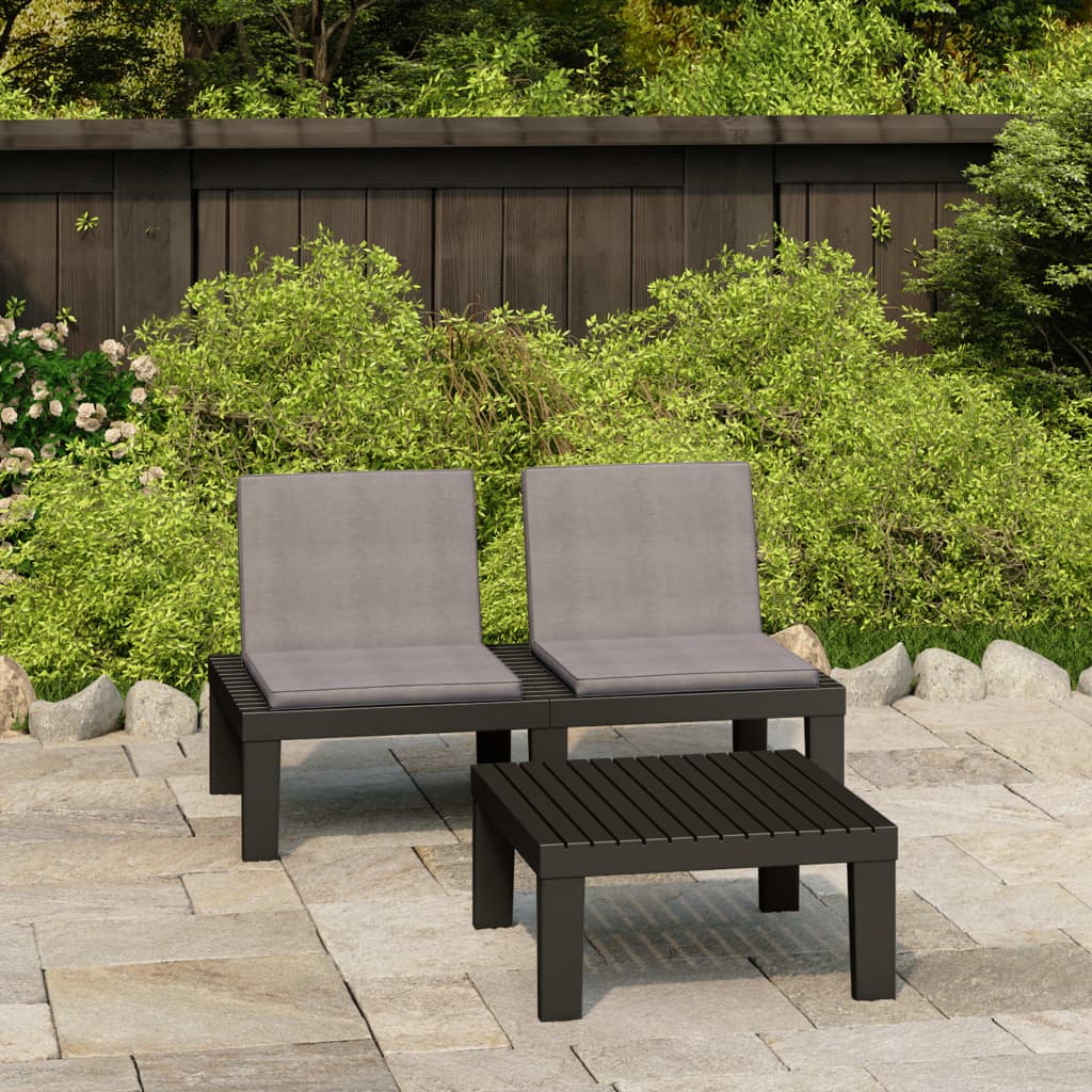 Set Mobilier De Grădină Cu Perne, 2 Piese, , Plastic