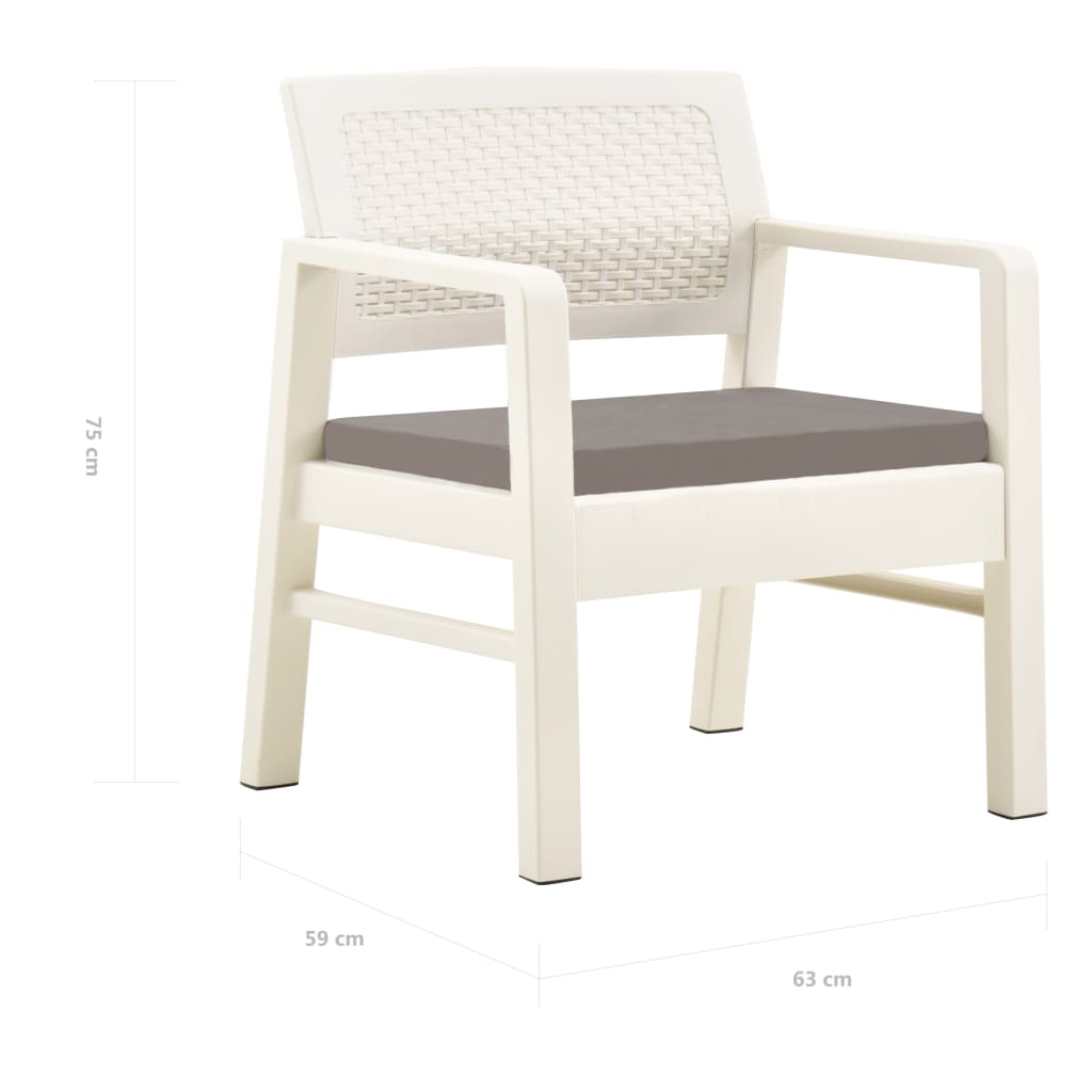 Set Mobilier De Grădină Cu Perne, 3 Piese, , Plastic