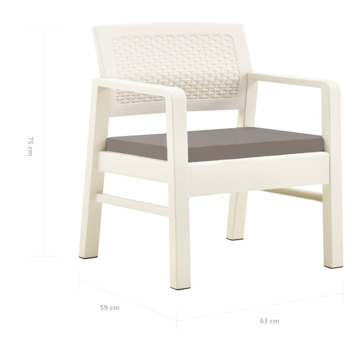 Set Mobilier De Grădină Cu Perne, 3 Piese, , Plastic