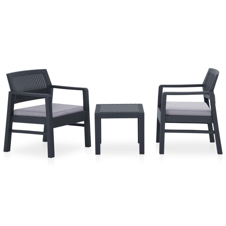 Set Mobilier De Grădină Cu Perne, 3 Piese, , Plastic