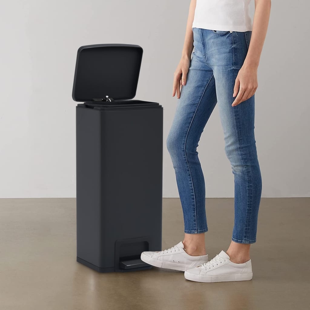 Coș Gunoi Cu Pedală, Anti-Amprentă, , 30L, Oțel Inoxidabil