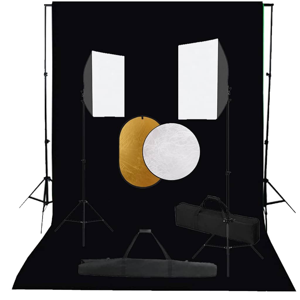 Set Studio Foto Cu Lumini Softbox, Fundal Și Reflector