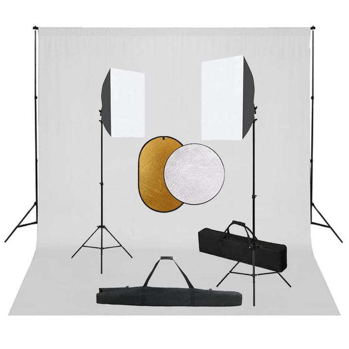 Set Studio Foto Cu Lumini Softbox, Fundal Și Reflector