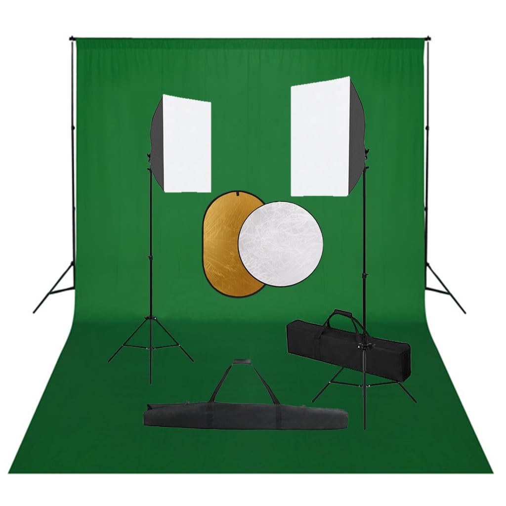 Set Studio Foto Cu Lumini Softbox, Fundal Și Reflector