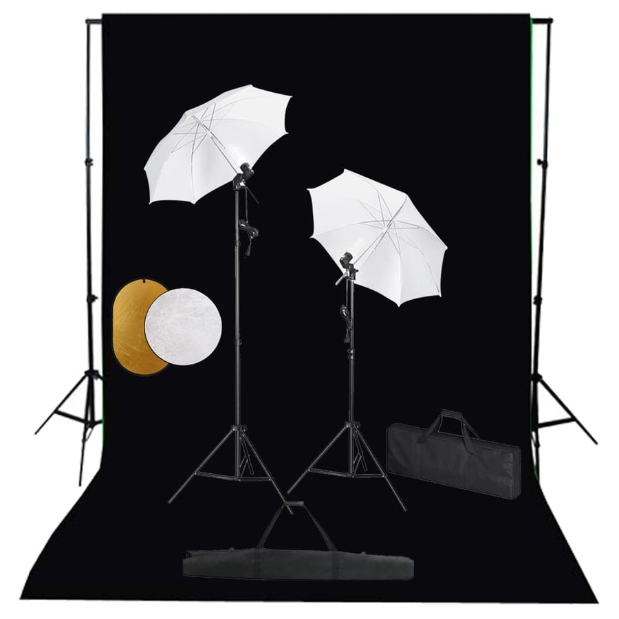 Set Studio Foto Cu Lămpi, Umbrele, Fundal Și Reflector