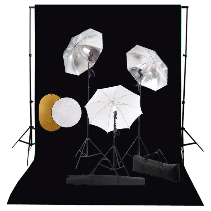 Set Studio Foto Cu Lămpi, Umbrele, Fundal Și Reflector