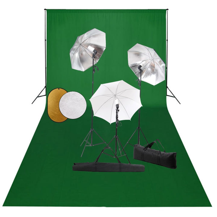 Set Studio Foto Cu Lămpi, Umbrele, Fundal Și Reflector