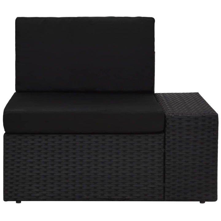 Set Mobilier De Grădină, 9 Piese, Negru, Poliratan