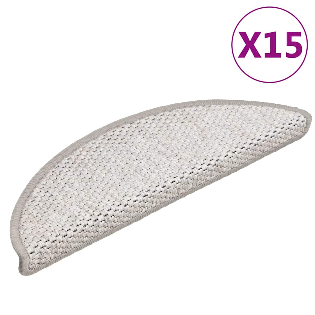 Covorașe Scări Autoadezive 15 Buc 56X17X3 Aspect Sisal