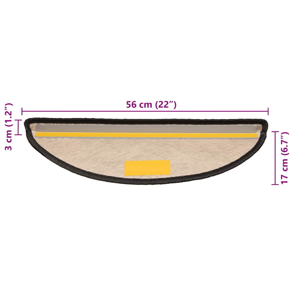 Covorașe Scări Autoadezive 15 Buc 56X17X3 Aspect Sisal