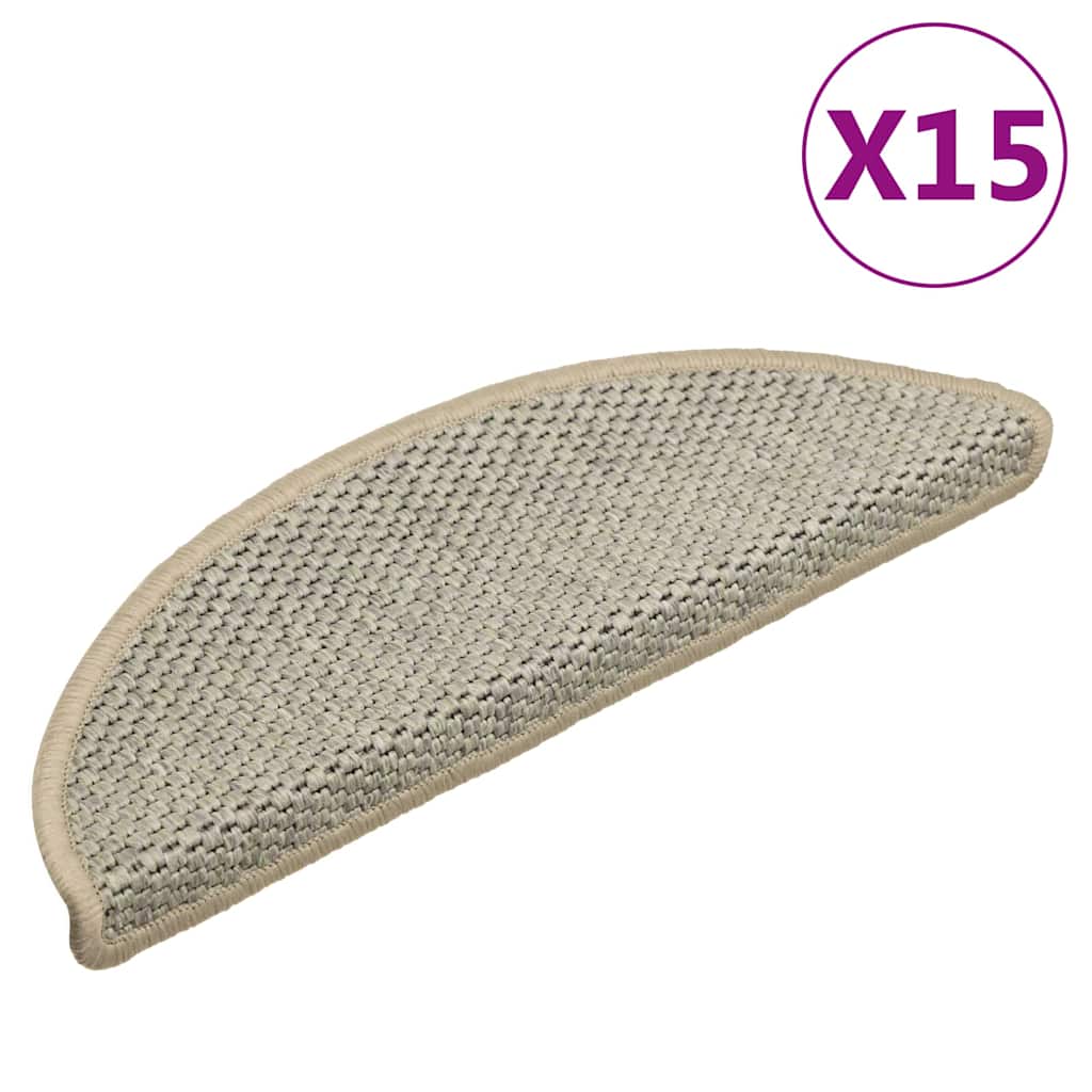 Covorașe Scări Autoadezive 15 Buc 56X17X3 Aspect Sisal