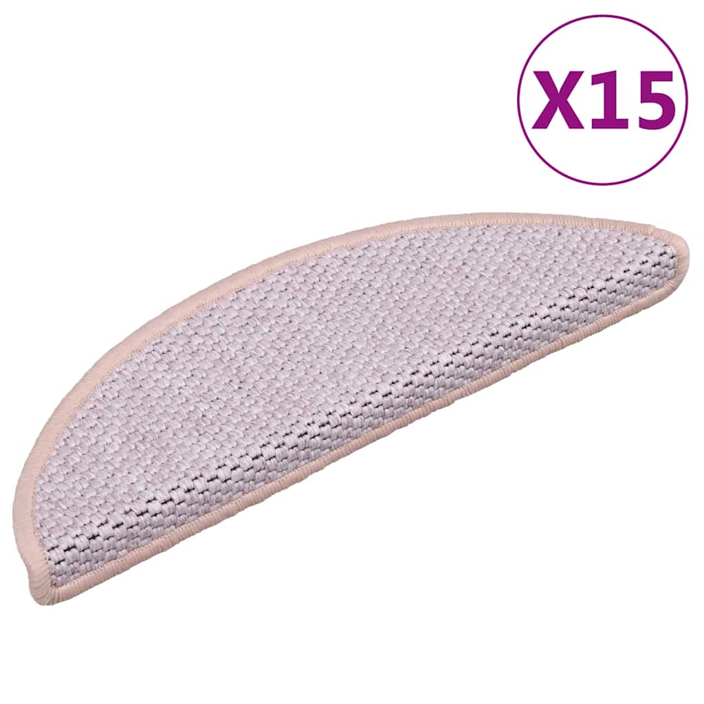 Covorașe Scări Autoadezive 15 Buc 56X17X3 Aspect Sisal