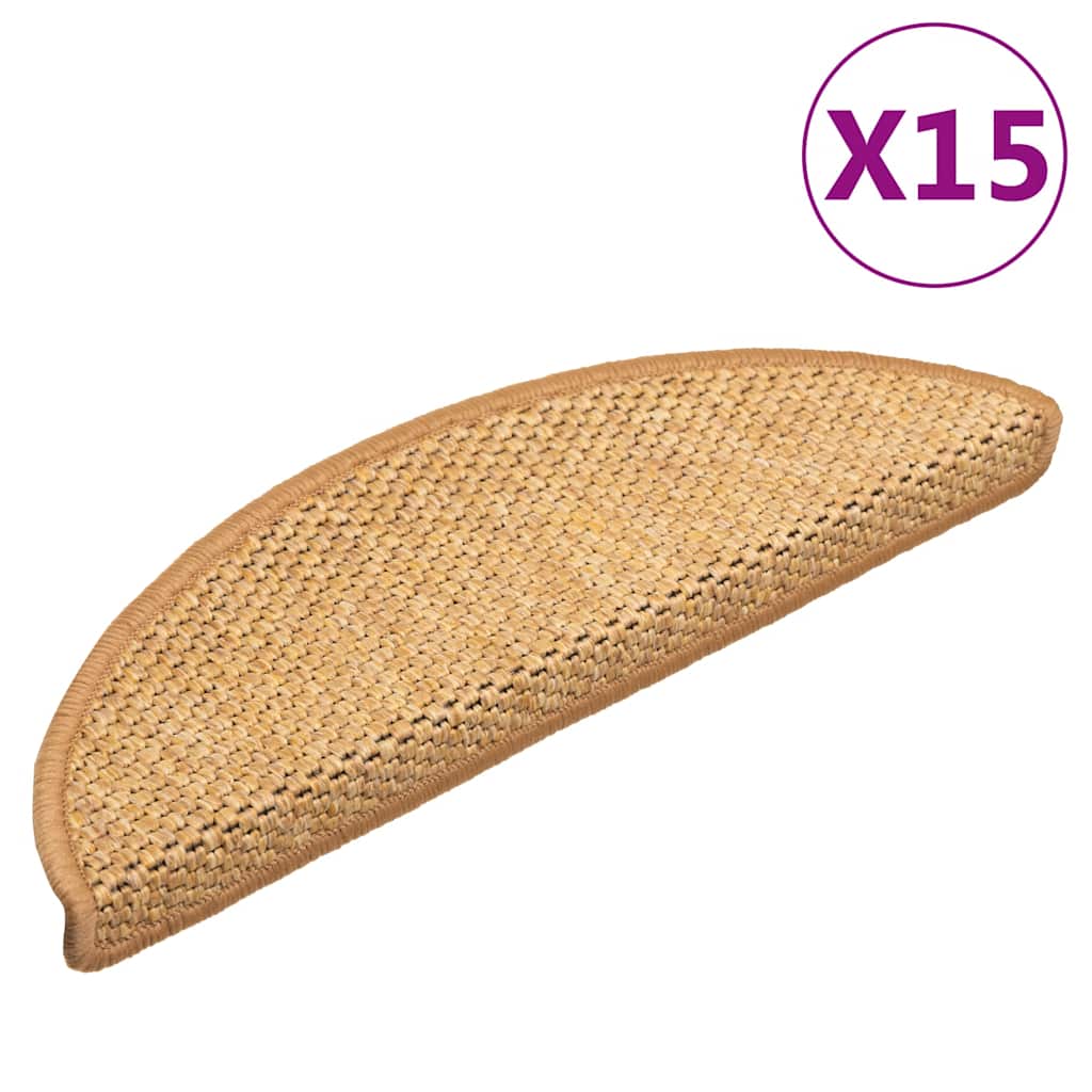 Covorașe Scări Autoadezive 15 Buc 56X17X3 Aspect Sisal
