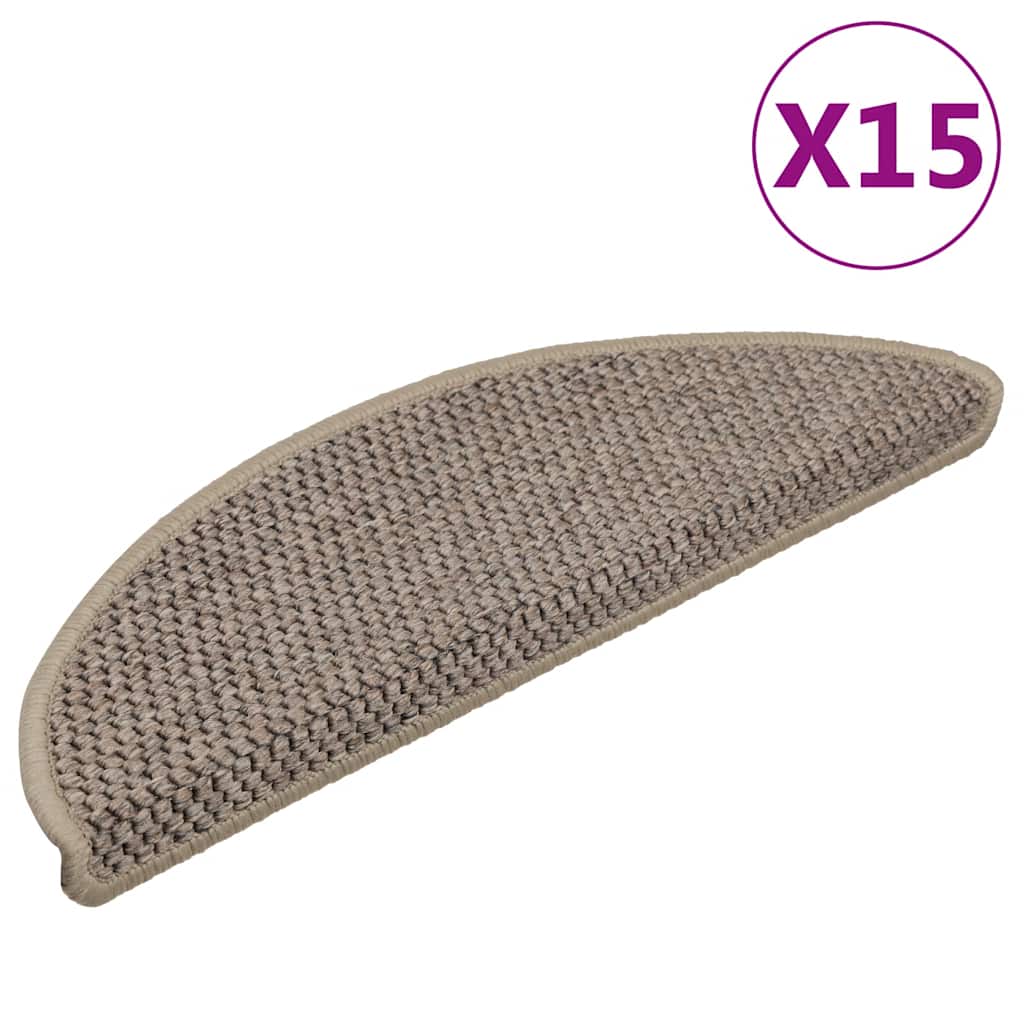 Covorașe Scări Autoadezive 15 Buc 56X17X3 Aspect Sisal