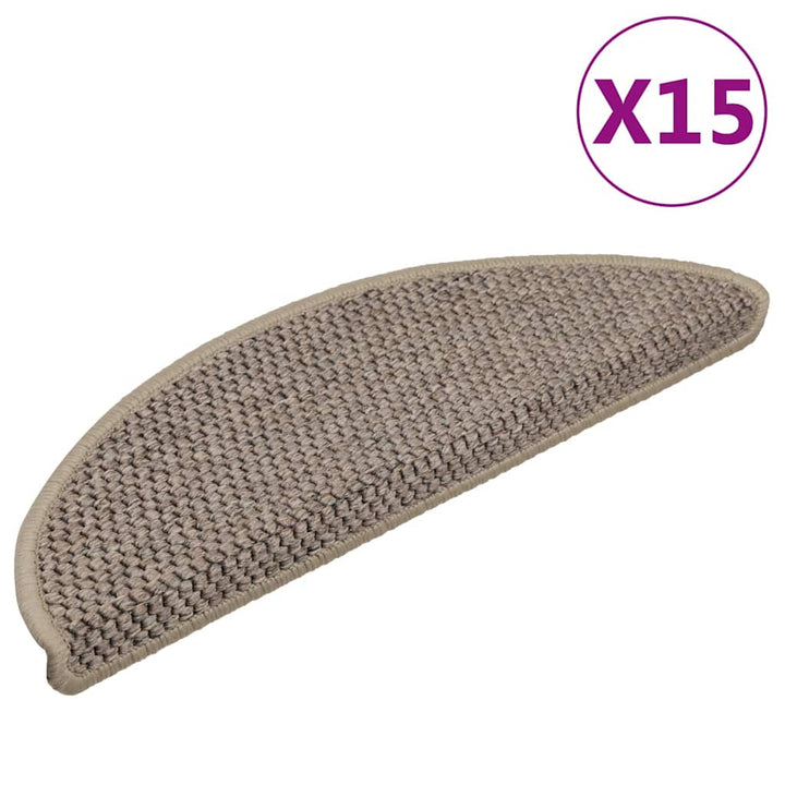 Covorașe Scări Autoadezive 15 Buc 56X17X3 Aspect Sisal
