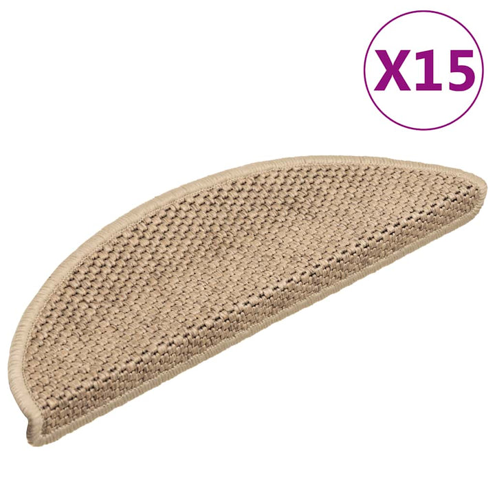 Covorașe Scări Autoadezive 15 Buc 56X17X3 Aspect Sisal
