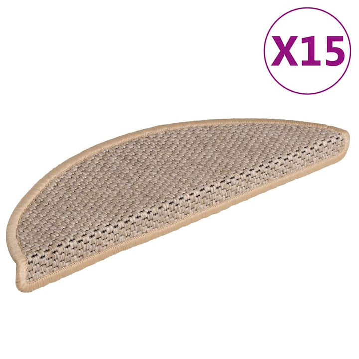 Covorașe Scări Autoadezive 15 Buc 56X17X3 Aspect Sisal